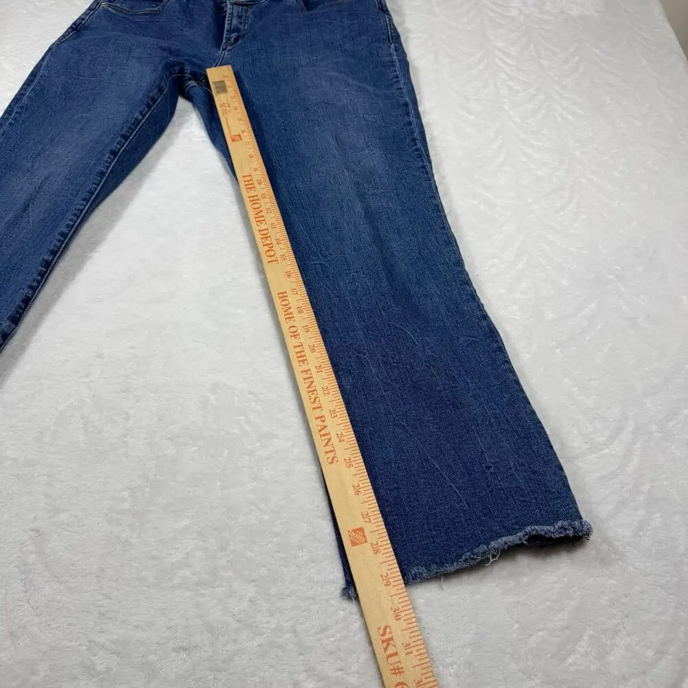 Dear John Denim Women's 32 Blue Wash Straight Leg Raw Hem Stretch - Picture 9 of 10